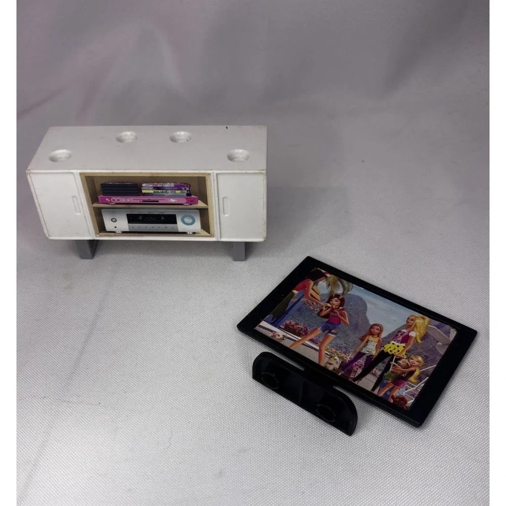 Barbie Dream House Doll Furniture- Couch, Chairs, Bed, Entertainment Center, Tv